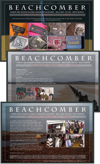 Beachcomber Wells... website for local outdoor and fashion clothing retailer