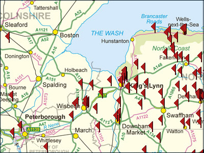 Section from GIS plot for customer bookings